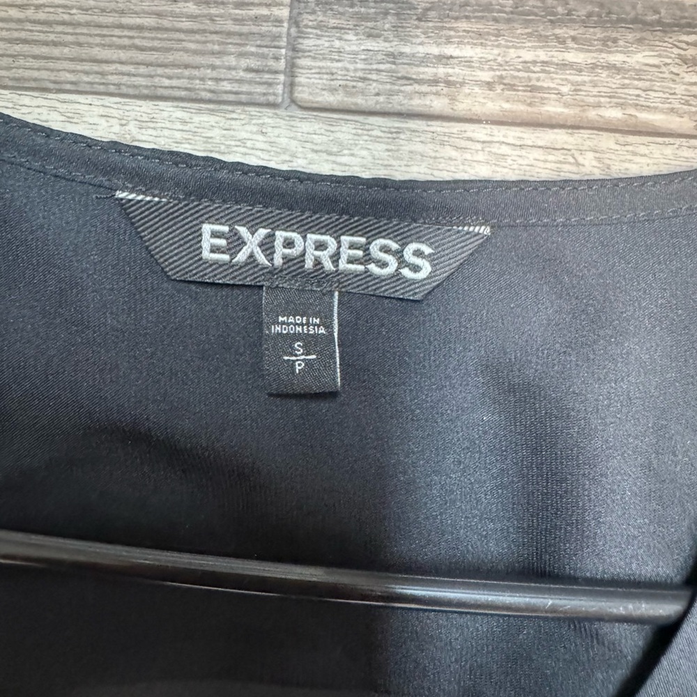 Express Black Button-Down Blouse Size Small - image 4